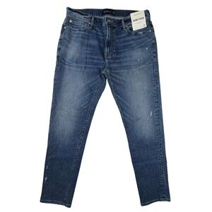 NEW! Abercrombie & Fitch Skinny Taper Stretch Jeans Mens 34x32 Medium Wash Blue